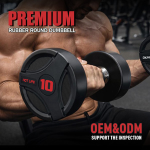 Mancuernas Redondas de Acero Sólido Recubiertas de Goma de 2.5-50 kg para Gimnasio Comercial, Venta al Por Mayor - Product Image 4