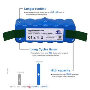 멜라스타 배터리 14.8V 6400mAh 리튬이온 배터리 팩 아이로봇 룸바 500 600 700 800 900 시리즈 진공 청소기용 - Product Image 4