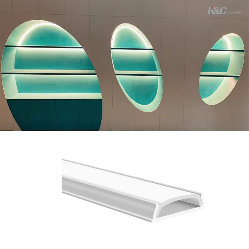 Échantillon gratuit K65, courbe Flexible en U mince, Surface d'extrusion de Profil Alu pliable pour bande lumineuse LED Profil en Aluminium