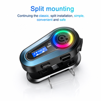 Casque de moto avec interphone 5.3, portée 500M, communication entre 2 motards, écran LCD, partage de musique, mixage audio, IPX6, 800mAh