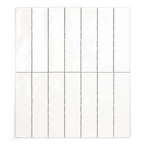 Piastrella in Ceramica Bianca Naturale Lucida 7,5x30 per Pareti e Pavimenti Interni - Product Image 1
