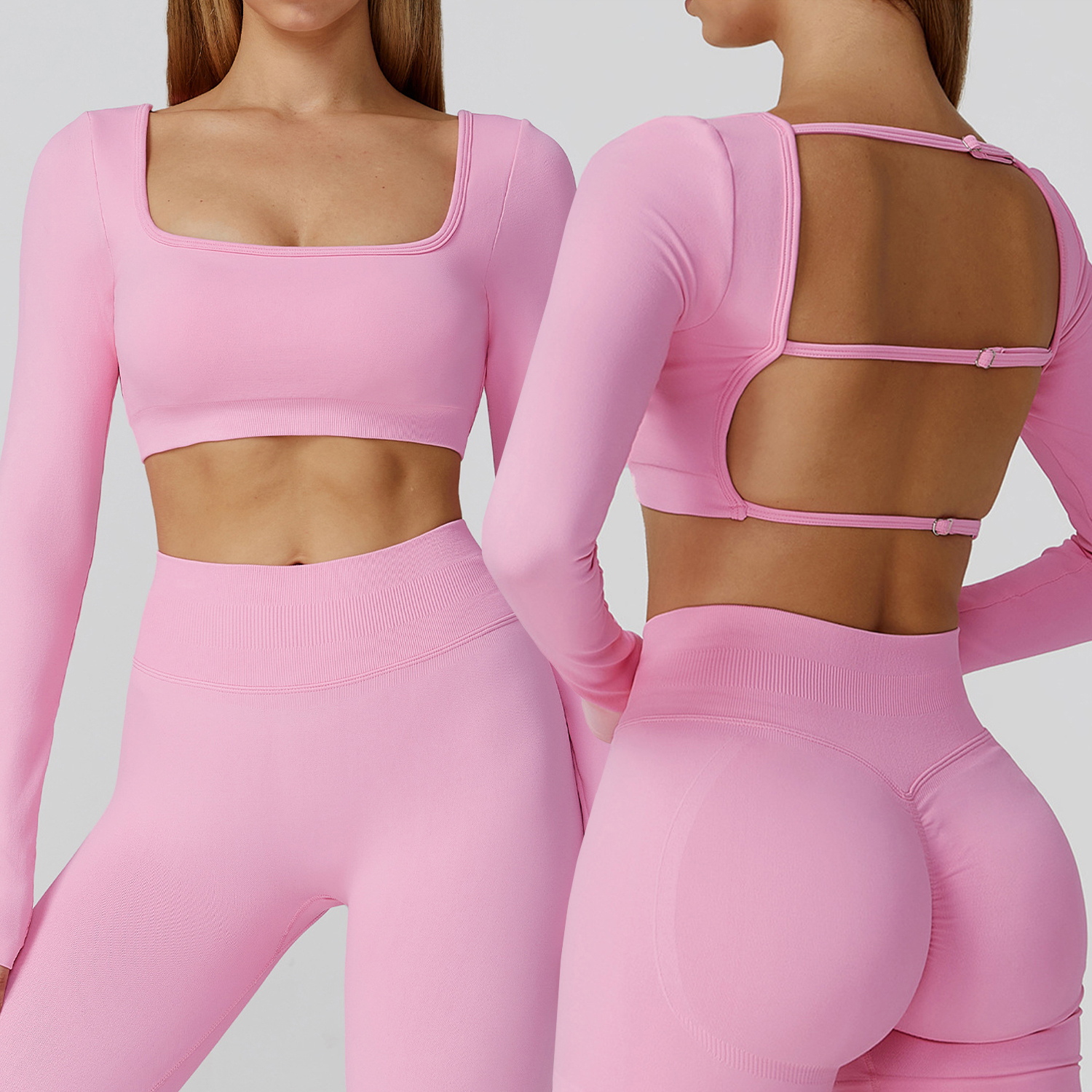 Wholesale Factory Direct Sales Backless Yoga Long-Sleeved Shirt Skin-friendly Comfortable Yoga Top