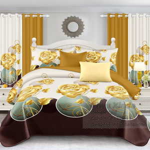 Ensemble <span class=keywords><strong>de</strong></span> literie <span class=keywords><strong>de</strong></span> haute qualité <span class=keywords><strong>de</strong></span> 13 pièces avec un nouveau design <span class=keywords><strong>de</strong></span> draps doux <span class=keywords><strong>et</strong></span> respirants, ainsi que des rideaux <span class=keywords><strong>et</strong></span> des couvre-lits - Product Image 3