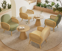 Ensemble de meubles de restaurant, café, bibliothèque, salon de thé, chaises de salle à manger, fauteuil de loisirs en bois en gros