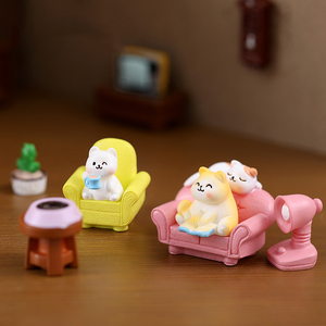 Mini figurines de chat en résine mignonnes, miniatures, ornements de bureau, petits animaux, chatons, décorations de paysage de la vie quotidienne, accessoires de bricolage - Product Image 4