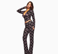Nouvel ensemble deux pièces zèbre Y2K pour femme : crop top zippé, pantalon évasé, veste et pantalon imprimés léopard – Ensembles 2 pièces pour femme