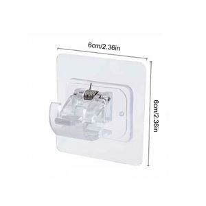 Punch-free Adjustable <b>Curtain</b> Rod Holder Clamp <b>Hooks</b> Rod Bracket Holders Adhesive Wall <b>Curtain</b> Fixed Clip Hanging Racks <b>Hooks</b> - Product Image 1