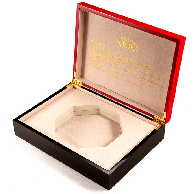 Wholesale Tancy Red Custom Logo Traditional Chinese Medicine Box Wood Packaging Pill Box Sea Cucumber Box 30*22*7cm
