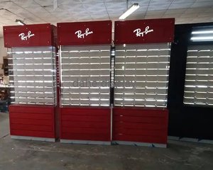 Vitrina de lujo personalizada para gafas, soporte de <span class=keywords><strong>Torre</strong></span> Bloqueable, luz LED, tienda óptica, muebles, suelo, gafas de sol, escaparate - Product Image 5