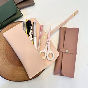 Simple Women Cosmetic Bags <b>Makeup</b> Brush Holder <b>Case</b> Multi Functional Pencil <b>Case</b> PU Leather - Product Image 3