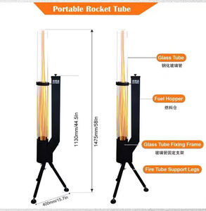 Moderne Terrassen-Gasfeuerstelle aus Stahl, Feuersäule, Raketenofen, Pelletofen mit Fackel für Villen - Product Image 4