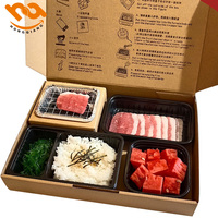 HongQiang Grills Barbecue Jetables Portables Bento – Ensemble Boîte à Lunch avec Barbecue au Charbon de Bois, Réchaud Extérieur