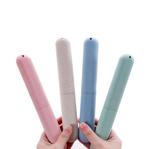 Eco friendly biodegradable wheat straw toothbrush box holder portable travel toothbrush case