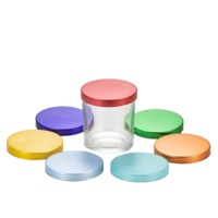 Bougeoir en verre personnalisé pot en verre couvercle rond en métal orange brillant avec anneau en silicone