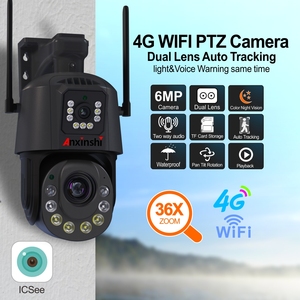 Anxinshi Kamera CCTV jalanan nirkabel wifi, kamera pintu luar ruangan <span class=keywords><strong>4G</strong></span> 6MP wi-fi 36X perbesaran tanpa titik buta - Product Image 2