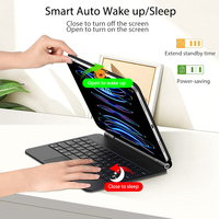 Nuevo Teclado Inalámbrico BT Magic Keyboard con Funda Magnética, Retroiluminación LED, Panel Táctil y Trackpad para iPad de 10.9/11/12.9 Pulgadas