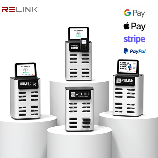 2025 Share Power Bank Station Restaurant Kiosk with POS Integrated, 12 Slots Cell Phone Charging Rental Solution Manufacturer