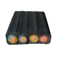Câble de pompe immergée pour puits profond en PVC/caoutchouc plat résistant à l'eau, 3/4 conducteurs, 6 mm2, 10 mm2, 16 mm2