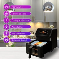 Freidora de Aire Digital Inteligente de 6.5L con Pantalla Táctil TFT de 4.3 Pulgadas, Recetas Integradas, Horno Eléctrico Digital a Color para Uso Doméstico