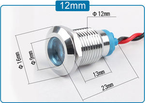 CHYF lampu indikator LED 12mm 1/<span class=keywords><strong>2</strong></span> inci, lampu sinyal logam IP67 tahan air 12V AC/DC lampu dasbor <span class=keywords><strong>Pilot</strong></span> - Product Image 4