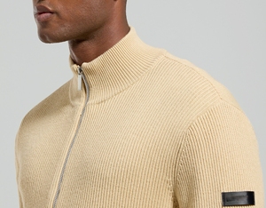 <span class=keywords><strong>Cardigan</strong></span> da uomo a coste con zip intera, collo alto, in maglia pesante, giacca invernale - Product Image 4