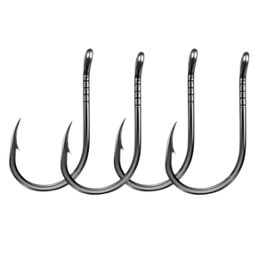 Wholesale price 3X Strong High Carbon Steel Wire Grooved Jig Hooks 3#-16# Barbed Saltwater River Single Hooks <strong>Bass</strong> Carp - Product Image 2