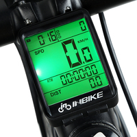 INBIKE-ordenador inalámbrico para bicicleta de montaña, velocímetro Digital de 12 funciones, resistente al agua, color negro