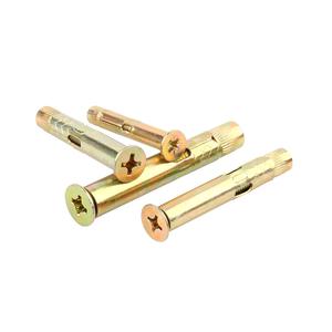 Ancrage de manchon à fente <span class=keywords><strong>plate</strong></span> Ancrage mural zingué et vis vis à béton fraisée, ancre de manchon à tête <span class=keywords><strong>plate</strong></span> robuste - Product Image 2