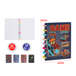 Quaderno a spirale 80GSM Design retrò gioco 145x21CM diario in pelle di lusso 80 fogli termici per la scuola di scrittura disponibili A5 A6 - Product Image 1