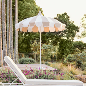 Parasol de luxe personnalisé à rayures noires pour piscine, bord festonné, parasol d'extérieur pour marché commercial, jardin, patio, pagode, plage, parasol avec franges - Product Image 2