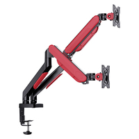 Nouvel arrivage Support de moniteur Ultimate Cool noir rouge à double bras Support de moniteur pivotant et inclinable Support de moniteur réglable en hauteur