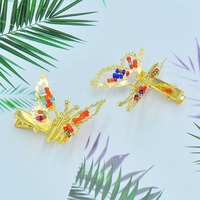 Épingle à cheveux vintage avec nœud perlé coloré, souvenir d'enfance, accessoire de tête mobile pour enfants, cadeau de classe