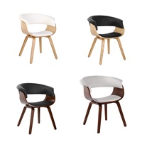 Chaise moderne en bois de frêne avec siège en PU chaise de restaurant chaise de salon et de salle à manger