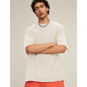 FOXA Paquete de 3 Camisetas Extra Grandes para Hombre, Lavadas al Ácido, de Corte Holgado, Manga Corta, Estilo Casual Urbano, Básicas - Product Image 5