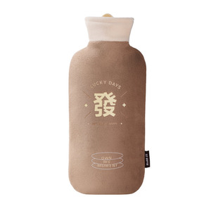 Hot Water Bottle With Plush Cover <b>Large</b> Thickened Rubber Warm Stomach Hands Whole Body Support - Product Image 1