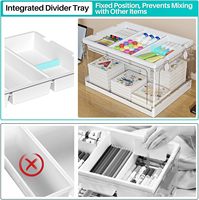 1 pièce Boîte de rangement pliable transparente 24QT pour loisirs créatifs avec plateaux, organisateur d'articles d'art, boîte de rangement pour loisirs créatifs avec couvercle