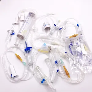 Conjunto de infusão iv com agulha trava de luer estéril, conjunto médico intravenoso