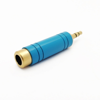 Connecteur audio stéréo mâle TRS 3,5 mm (1/8 pouce) bleu plaqué or à souder pour câble de casque DIY