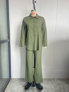 2024 modesto Casual elegante señoras pantalones traje Blusa de manga larga <span class=keywords><strong>con</strong></span> pantalones conjunto para mujer T161 - Product Image 6