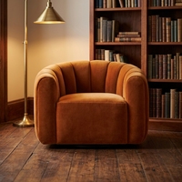 Fauteuil d'appoint moderne en velours, confortable et contemporain, idéal pour la maison, le bureau, la villa, le salon ou la chambre.