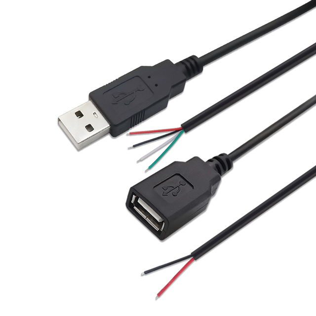 USB Data Charging Cable 2 Core 4 Cores Micro Mini USB Plug Male Female to Open End Wires Pigtail Cable