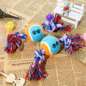 Juguete para mascotas, pelota de tenis, cuerda de algodón, juguete para masticar para perros, limpieza dental, resistente a mordidas, 23*7cm, 110g - Product Image 1