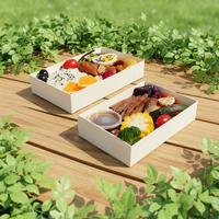 Boîte à bento en bois personnalisée, boîte à lunch jetable, boîte pliante en bois