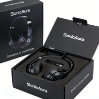 Boîte d'emballage personnalisée pour produits électroniques, boîte cadeau pour écouteurs Bluetooth, boîte de rangement portable pour casque sans fil en papier