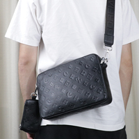 Tas Selempang Pria Kulit Asli Sac Tendance 2026 Fashion, Warna Hitam, Tas Selempang Pria Custom, Tas Mewah untuk Pria, Dompet Pria