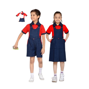 Uniforme escolar de algodón hecho a medida unisex con logotipo de bolsillo de chaqueta para niños de secundaria - Product Image 1