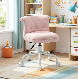 Macaron Moderne Lift Bureaustoel Armloze Stof Draaistoel In Roze Thuis Bureaustoel-Silla De Oficina Voor Meisjes - Product Image 1