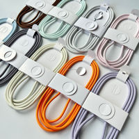 Nuevo Cable de Carga Rápida USB Tipo-C PD de 3 Pies y 60 W, Trenzado de Nailon Naranja, Conductor de Cobre Puro para iPhone, Computadora, Escáner, Cámara