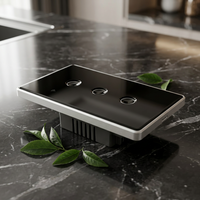 Interrupteur intelligent Tuya WiFi de luxe avec écran tactile en verre, commande vocale, étanche et durable, avec cadre en aluminium
