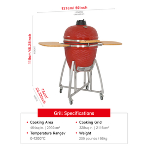 SEB <span class=keywords><strong>KAMADO</strong></span> 21 pulgadas Rojo X Grande Joe Cerámica Carbón Barbacoa Asadores Argentina <span class=keywords><strong>Kamado</strong></span> Barbacoa Parrillas - Product Image 2